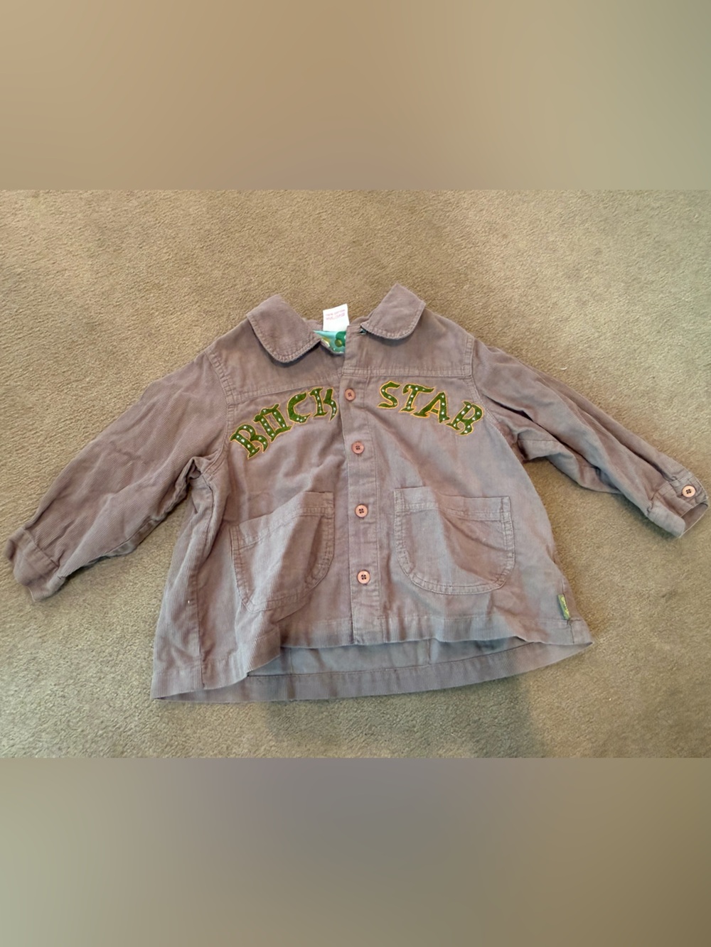 Oilily Brown Corduroy Shirt with Green and Yellow Print Lining